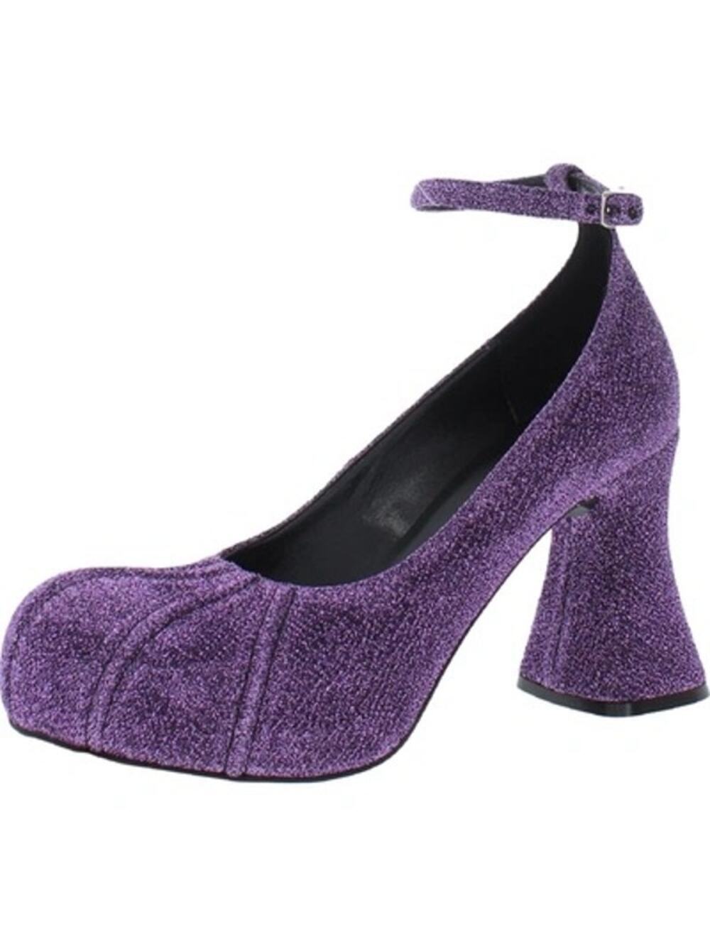 Stella McCartney Groove Purple Shimmer Heels Ankle Strap EU 36.5